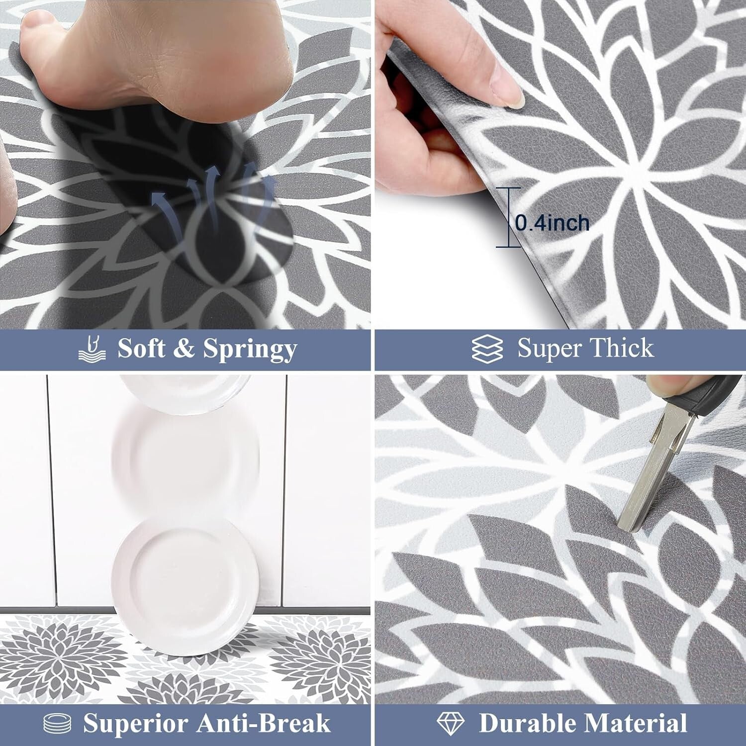 Large 20"x71" Waterproof Kitchen Runner - Cushioned & Slip-Resistant Comfort