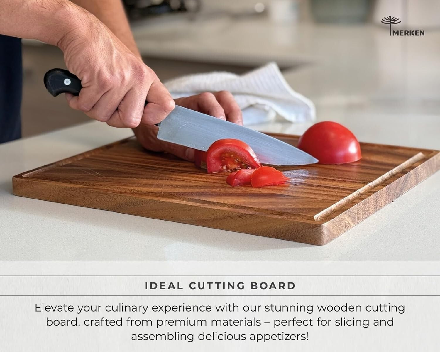 15"x12" Reversible Walnut Cutting Board with Juice Groove - Ideal for BBQ & Prep