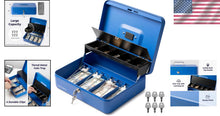 Load image into Gallery viewer, 5-Compartment Cash Box with Heavy-Duty Lock - Ideal for Small Business Use