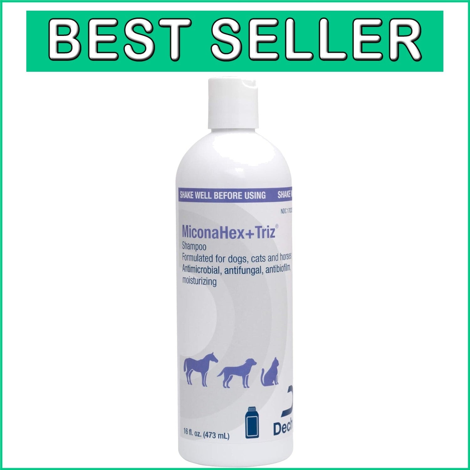 Multi-Pet Shampoo 16 oz - Treat & Prevent Skin Issues in Dogs, Cats, & Horses