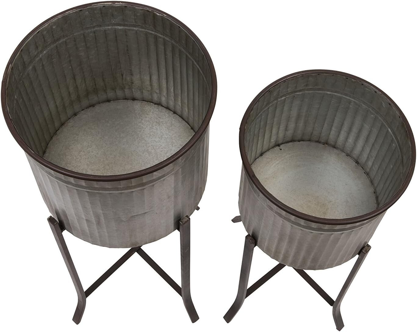 Modern Set of 2 Iron Planters with Stands - Perfect for Your Indoor Jungle
