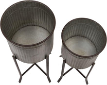 Load image into Gallery viewer, Modern Set of 2 Iron Planters with Stands - Perfect for Your Indoor Jungle