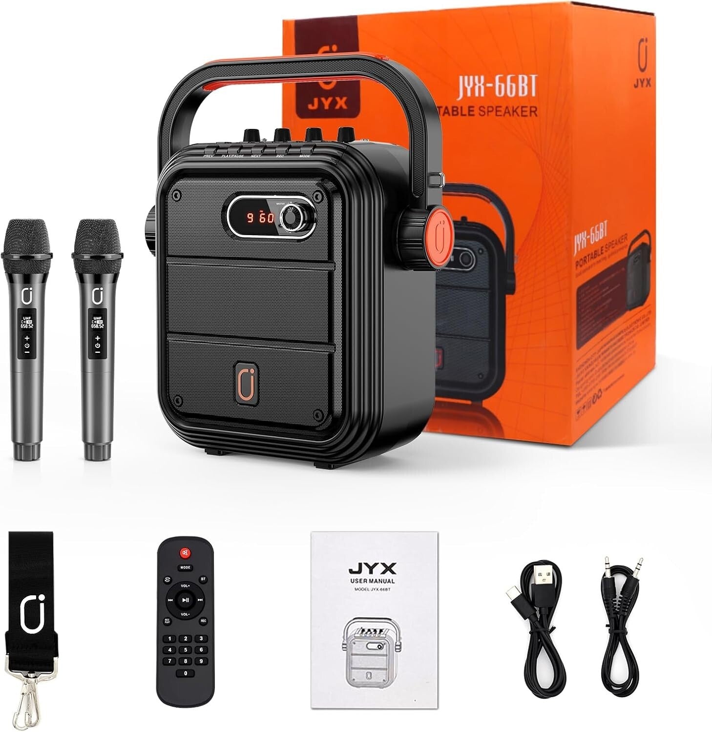 Rechargeable Karaoke Speaker Set with Dual Mics – Ideal for Home and Outdoors