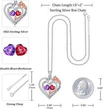 Load image into Gallery viewer, Forever Love Heart Necklace - 925 Silver Double Birthstone Jewelry Gift for Her