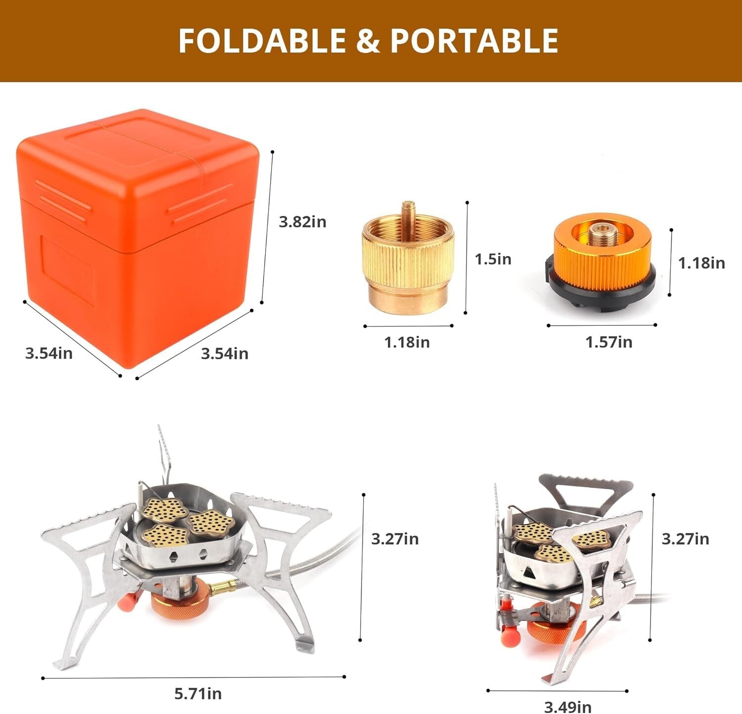 Lightweight 6800W Backpacking Gas Stove - Ideal for Outdoor Cooking Adventures