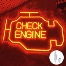Load image into Gallery viewer, USB Powered LED Check Engine Neon Wall Sign - Perfect for Garages &amp; Workshops