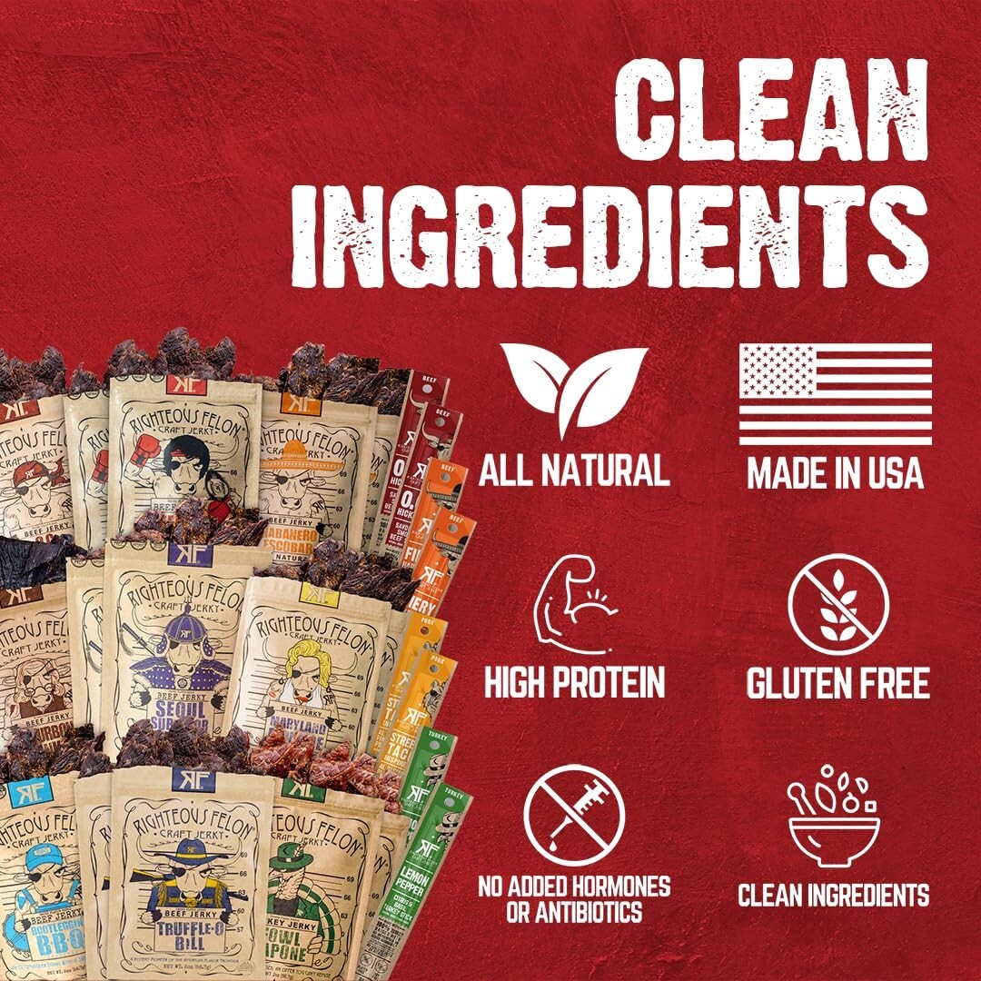 Noah's Ark 26-Pack: Low Carb Beef Jerky & Meat Sticks Variety for Any Occasion