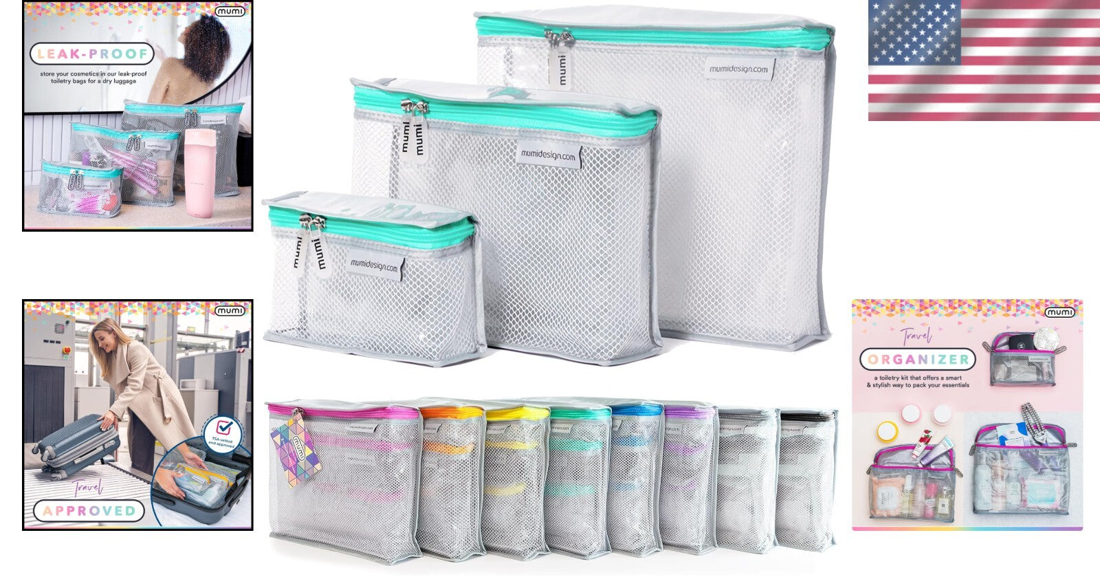 Durable & Clear Travel Toiletry Bag Set of 3 - Perfect for Packing Essentials