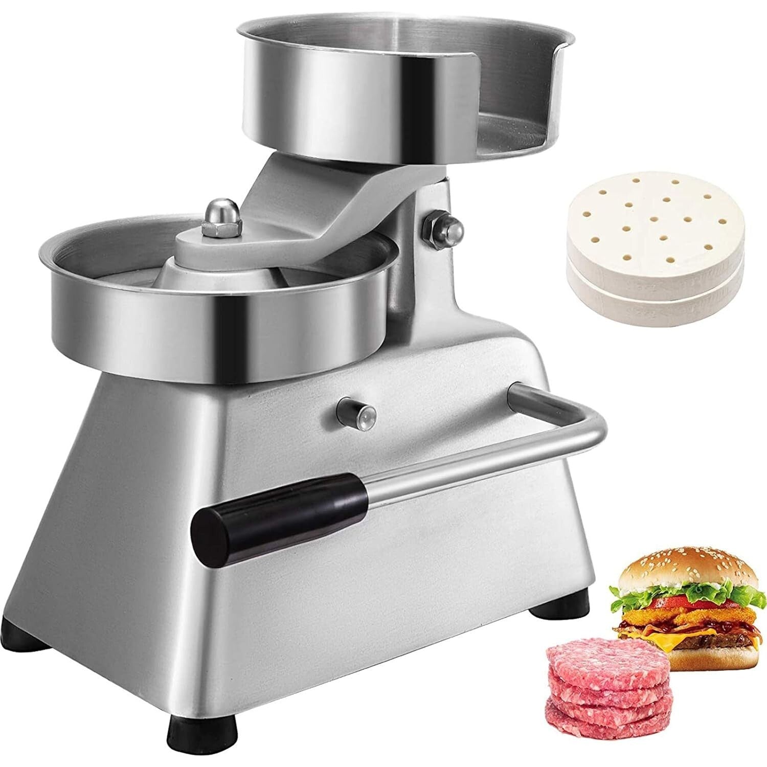 Easy-Clean 5-Inch Burger Press with 1000 Patty Papers for Restaurant & Home Use