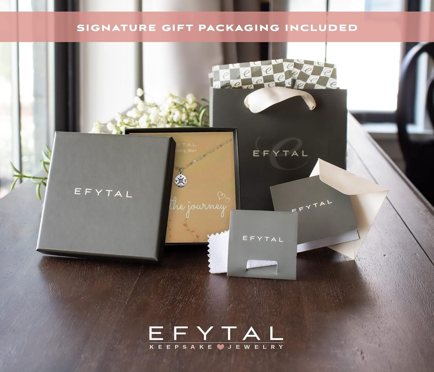 Elegant Compass Necklace for Graduation - 925 Sterling Silver or Gold Plated