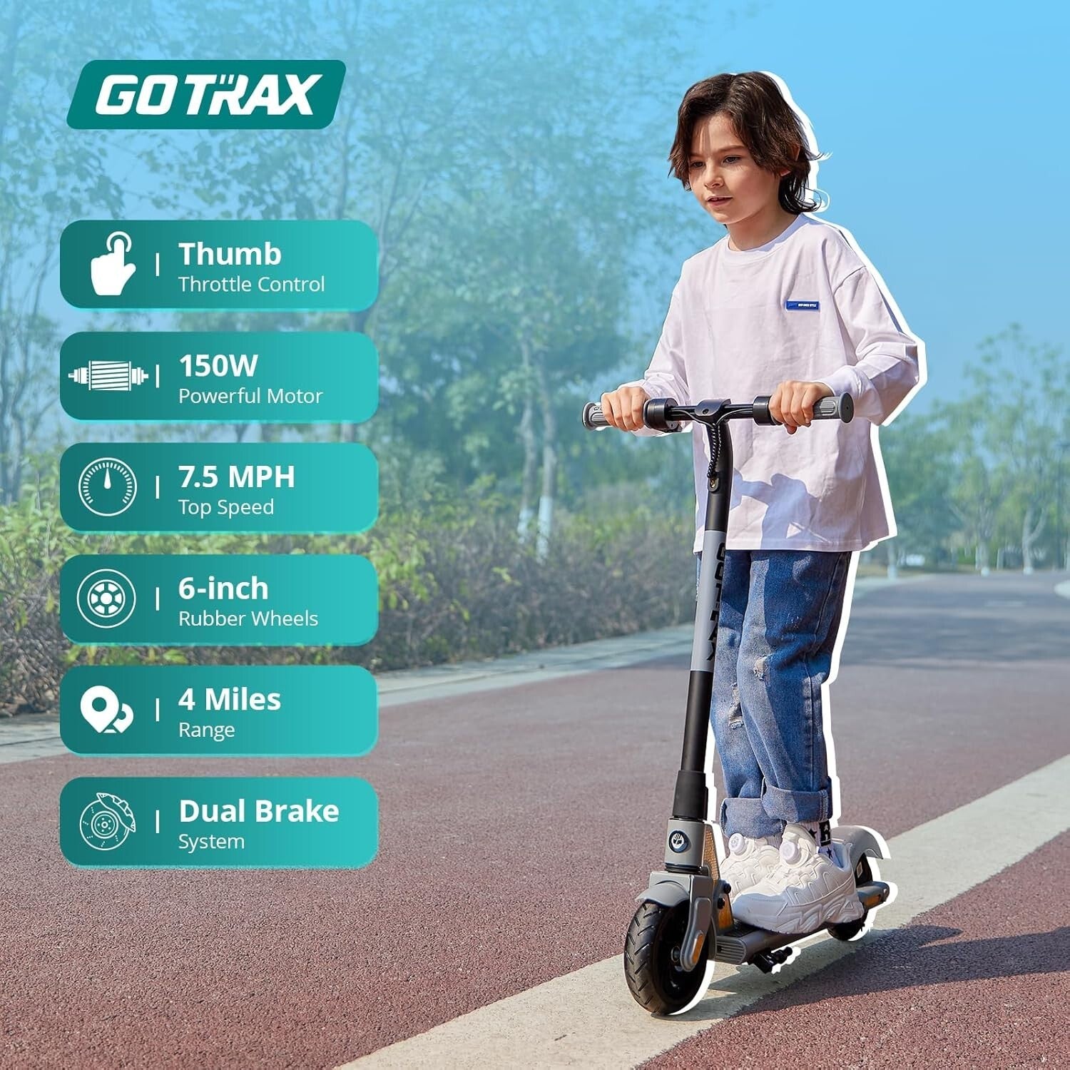 Durable 7.5 MPH Kids Electric Scooter with Rear Brake - UL2272 Certified