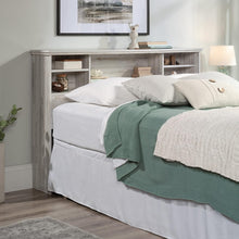 Load image into Gallery viewer, Farmhouse Chic Queen and Full Headboard with Adjustable Shelves - White Plank