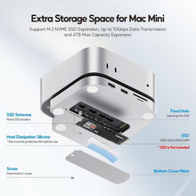 Load image into Gallery viewer, Premium Mac Mini M4 Stand with 4TB M.2 SSD Enclosure &amp; Fast Data Transfer