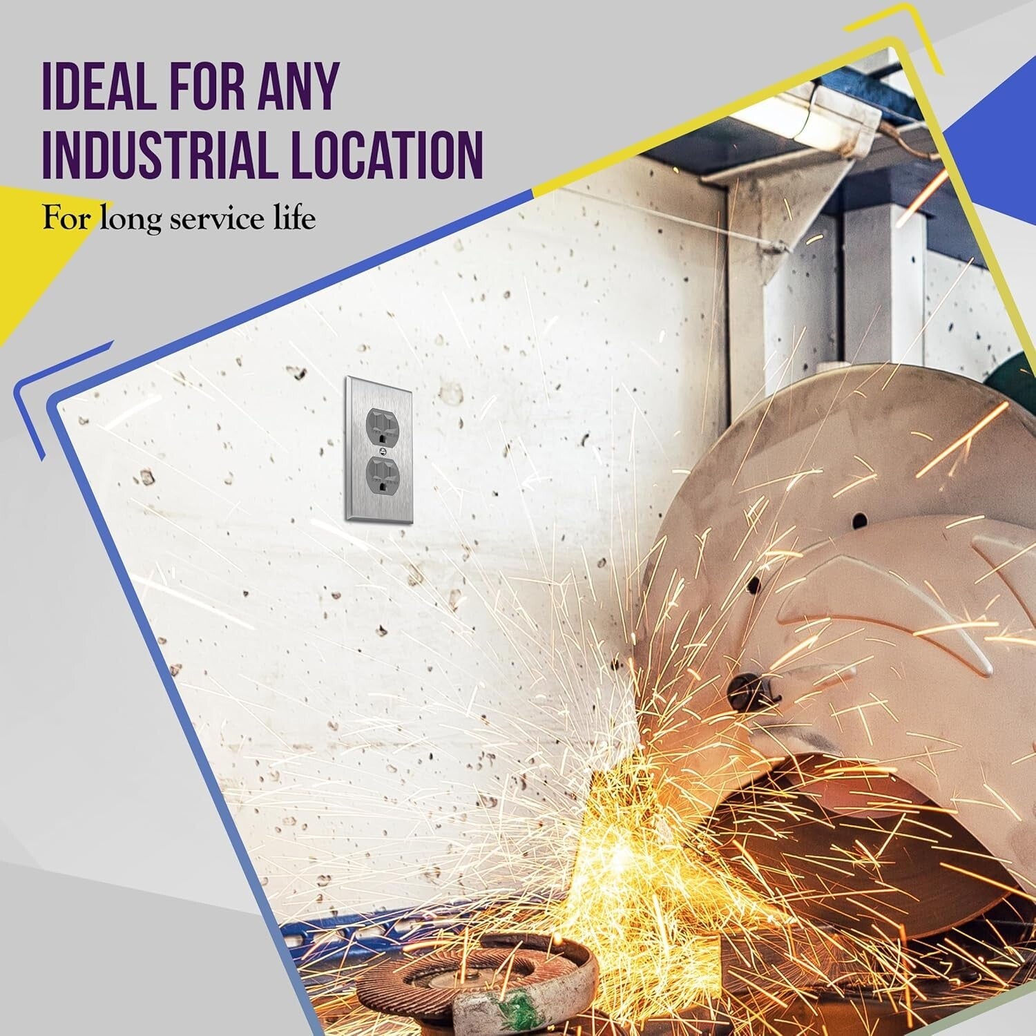 10-Pack Tamper-Resistant Industrial Grade Duplex Outlets, 15A 125V, UL Listed