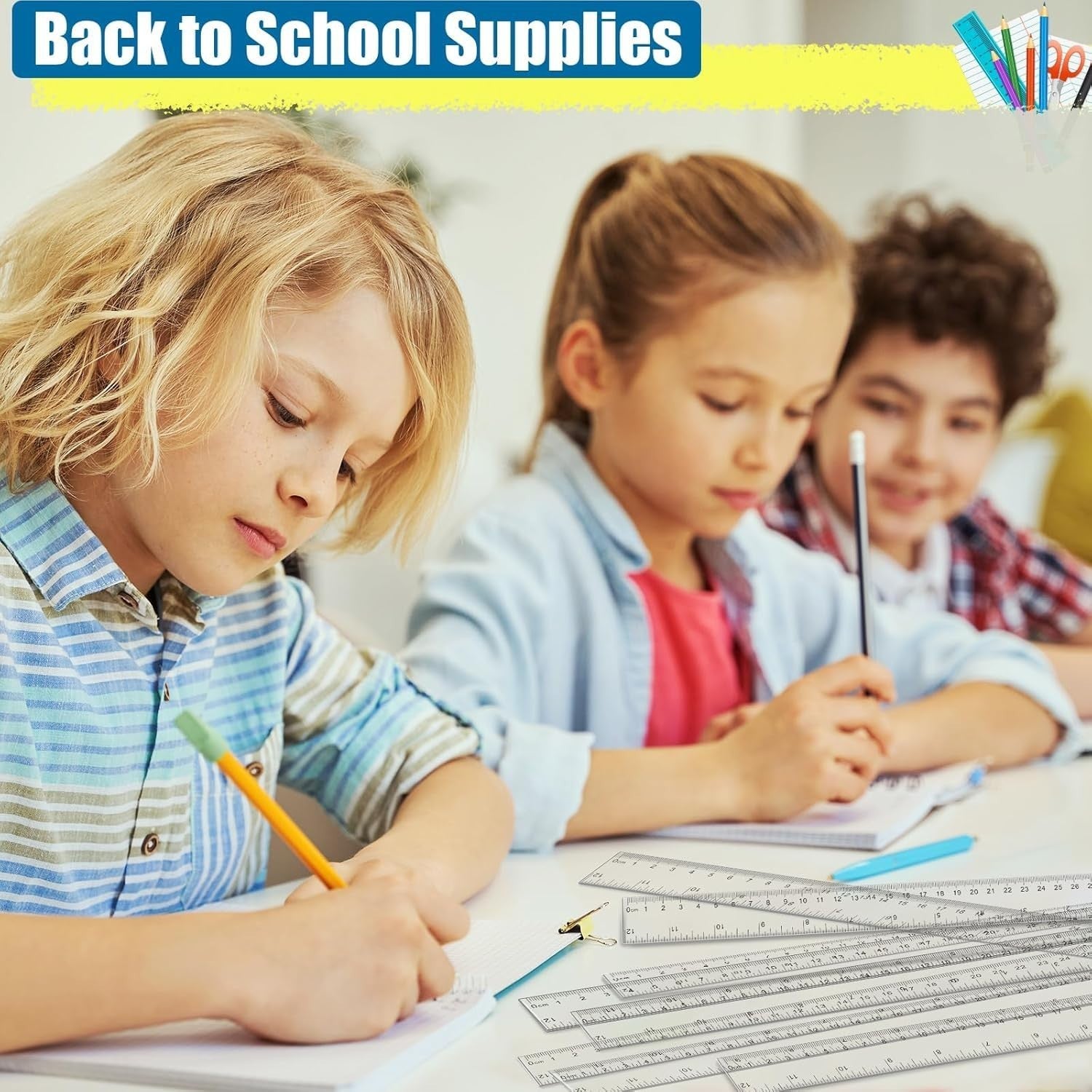 Durable 12 Inch Clear Plastic Rulers - Perfect for Classrooms and Home Learning
