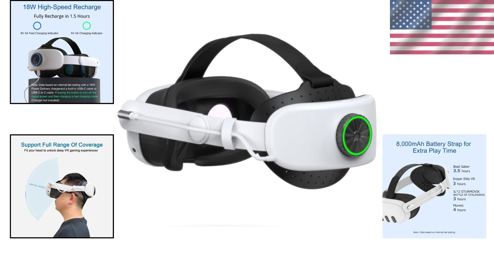 Ergonomic Battery Pack Head Strap for Meta Quest 3/3S – Ultimate Gaming Comfort