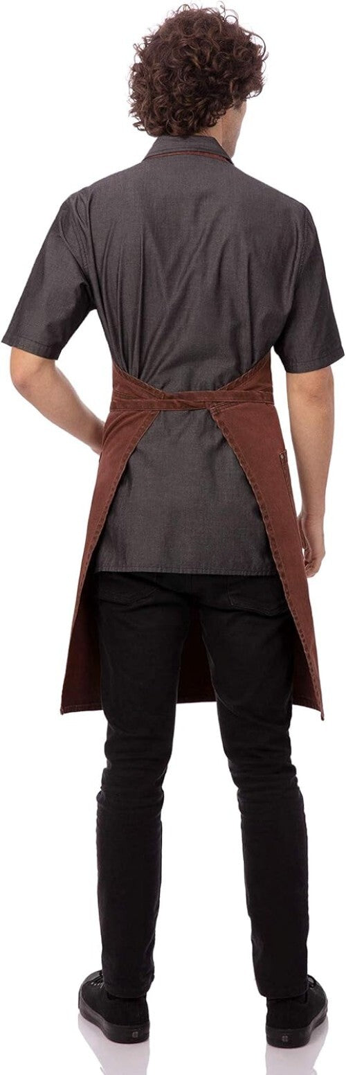 Comfortable Unisex Dorset Bib Apron with Stylish Antique Finish & 3 Pockets