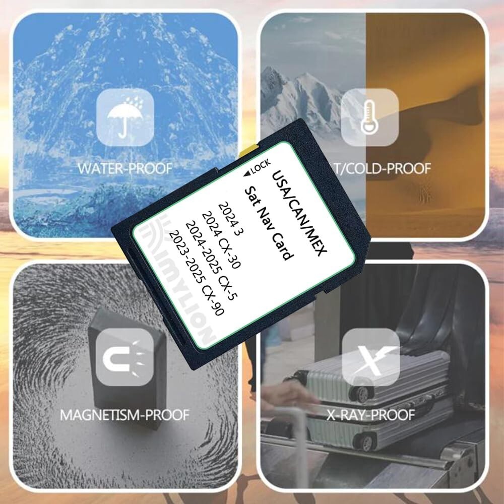 2024 GPS Navigation SD Card for CX-30, CX-5, CX-90 - Waterproof & Reliable