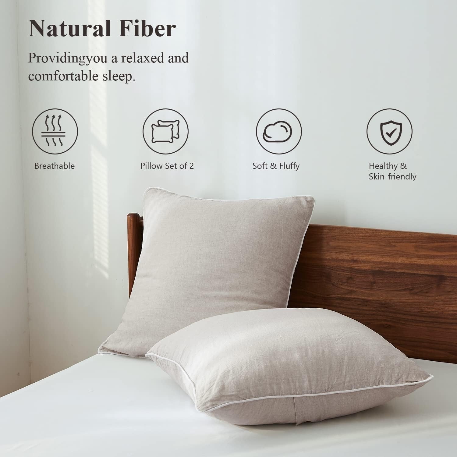 Chic 26" Euro Sham Covers in Washed Linen - Set of 2 for Living Room & Bedroom