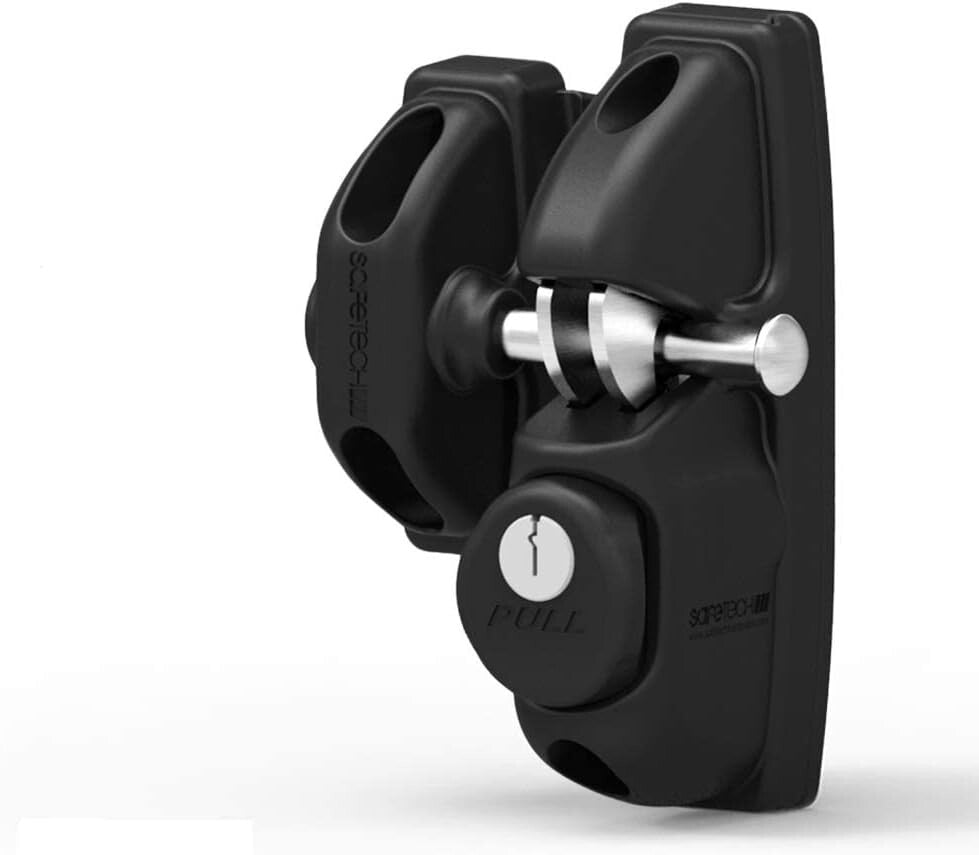 Durable Black Gravity Gate Latch with Adjustable Hooks for Convenient Access