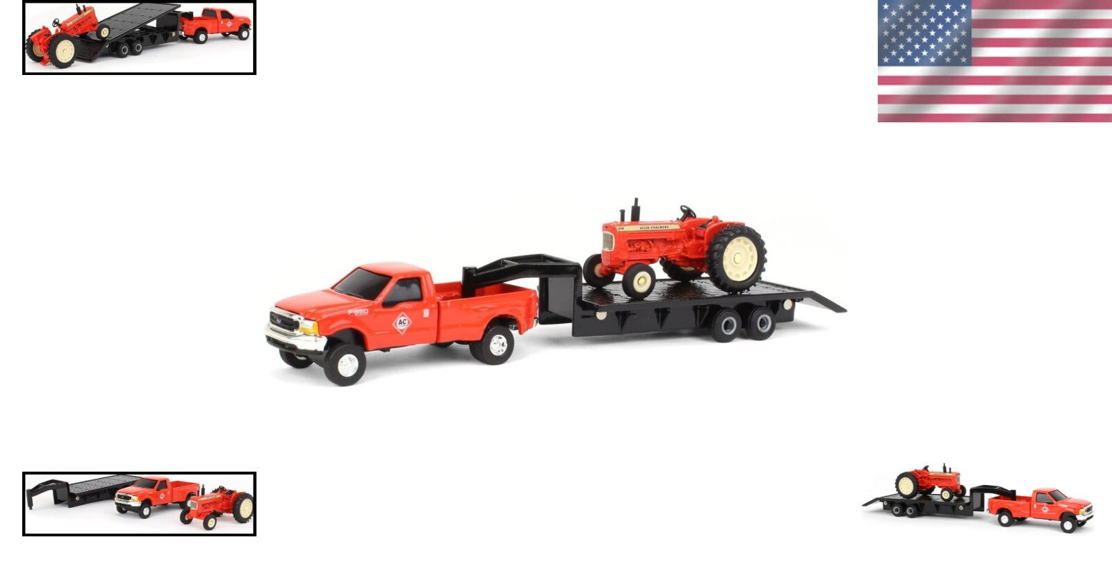 1/64 Scale Allis Chalmers D19 Tractor with Ford F350 & 5th Wheel Trailer Set