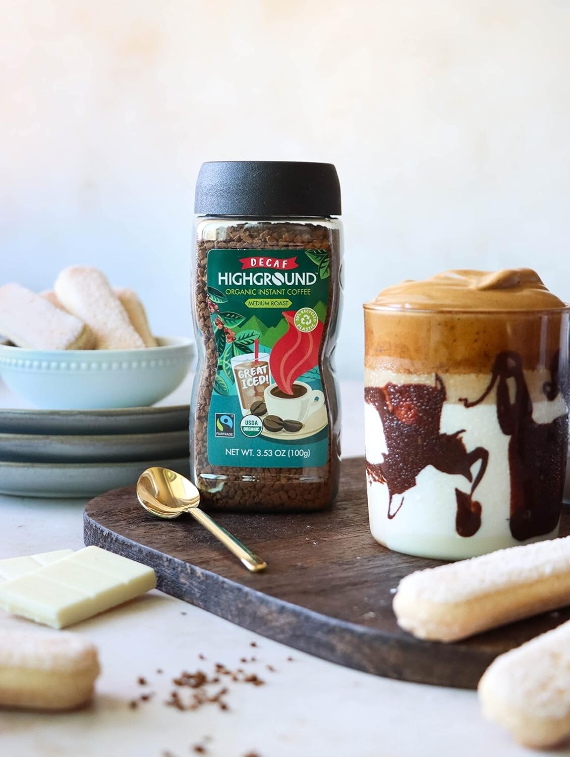 Decaf Instant Coffee Bundled Pack - Vegan & Rich Flavor, 3.53 Oz Each