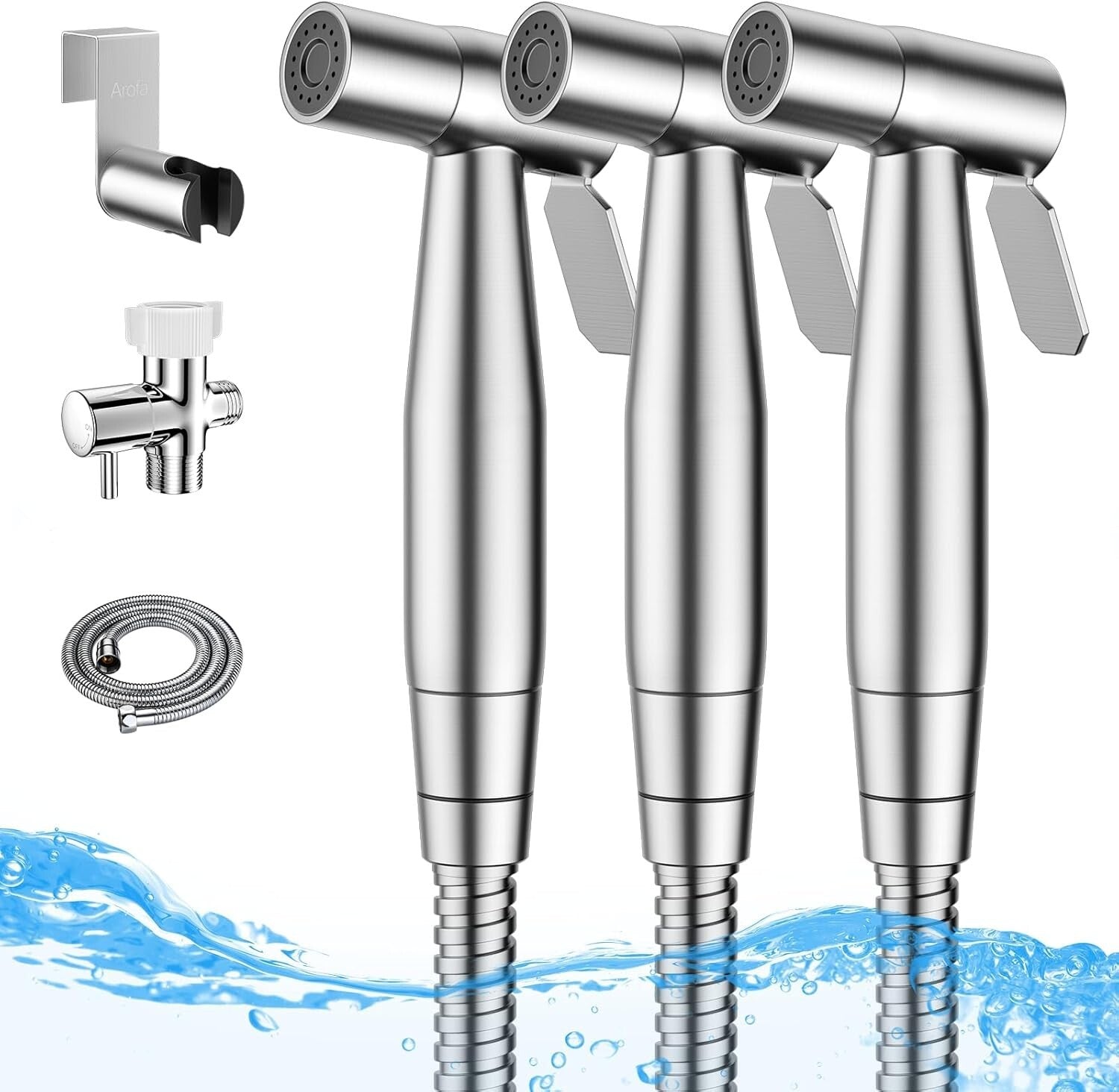 3 Pack Adjustable Handheld Bidet Sprayer for Toilets - Hygienic & Spot-Resistant