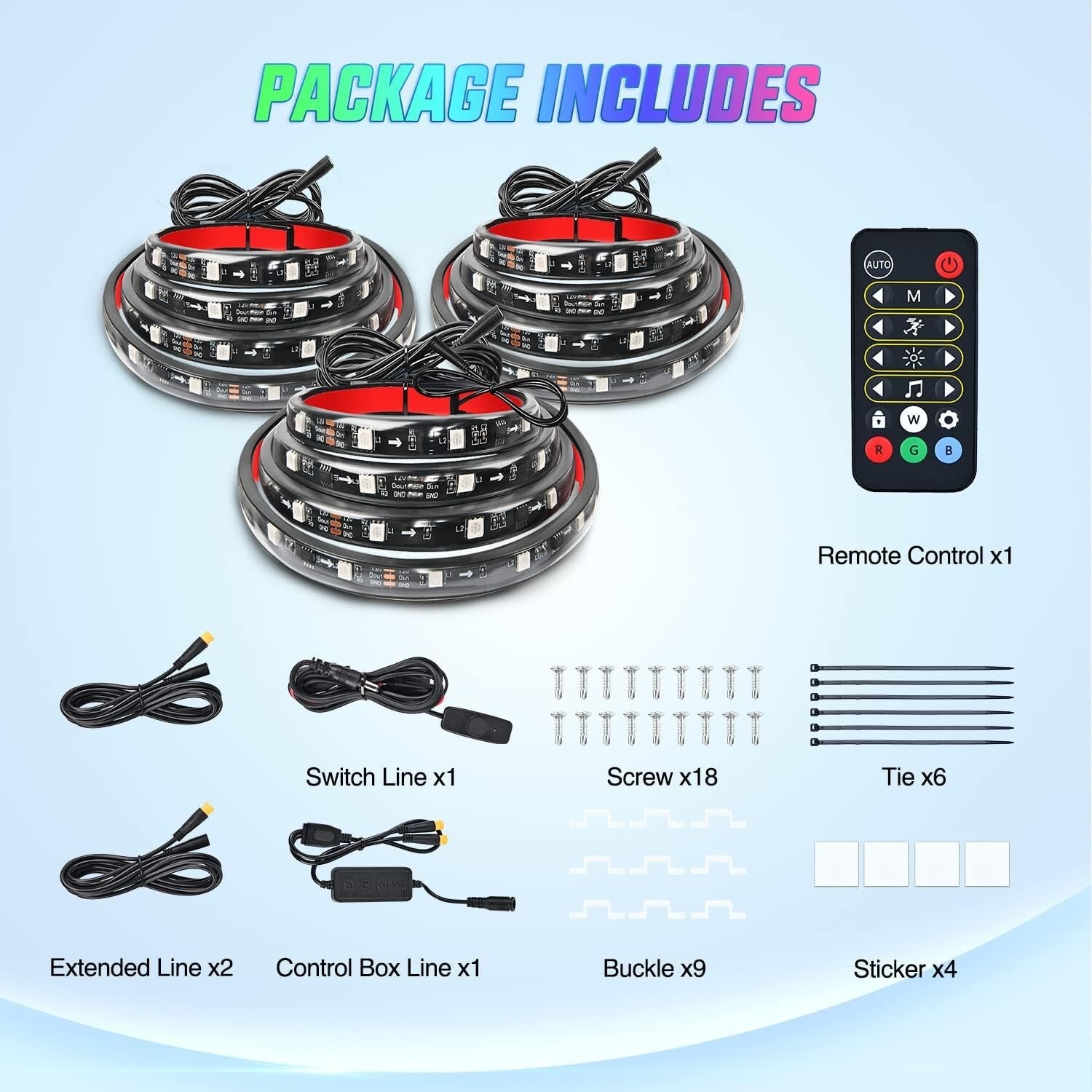 Flexible LED Truck Bed Light Strip - 60inch RGBIC with Music Sync & Mounting Kit