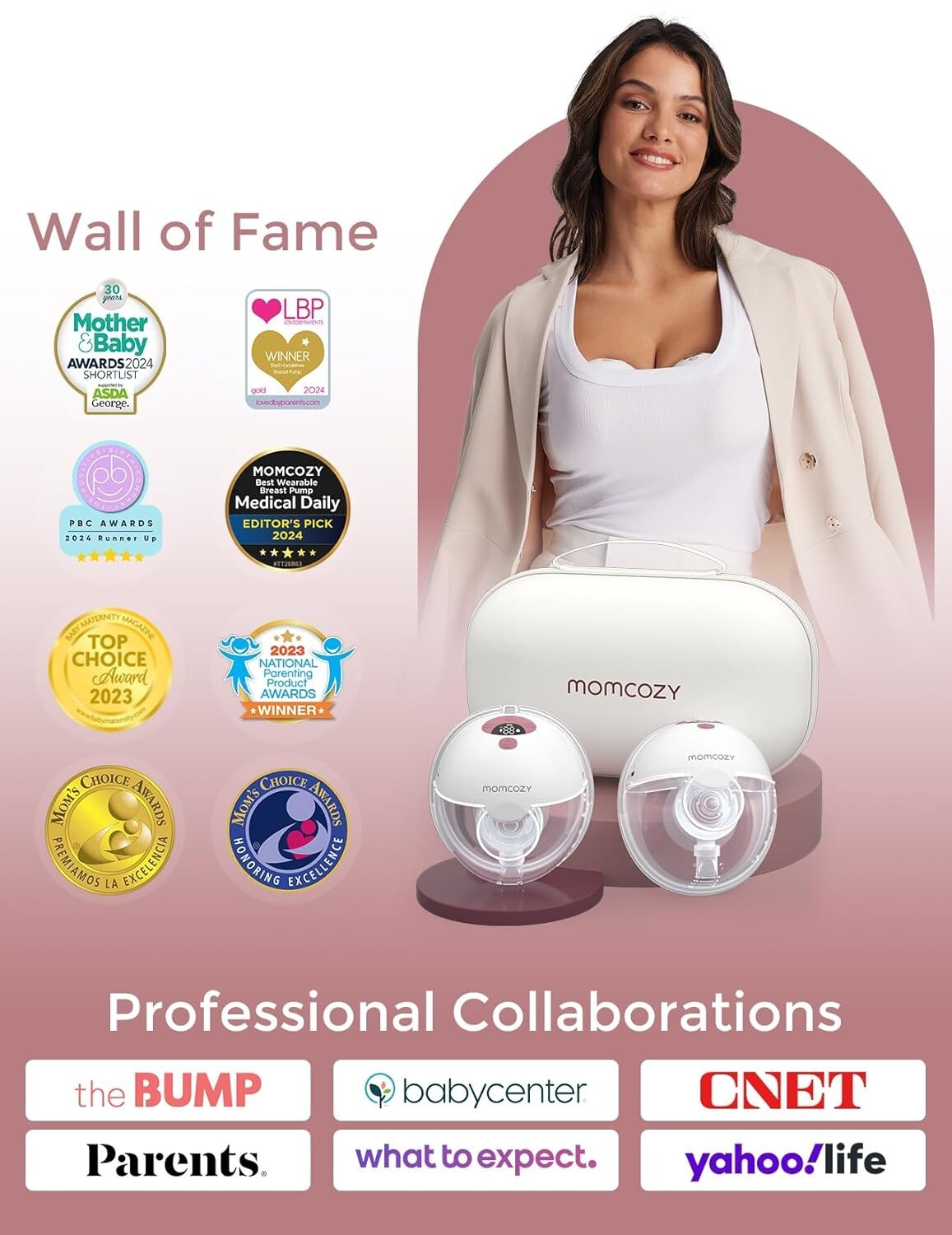 Efficient Lactation with M5 Wearable Breast Pump - 2 Pack, 3 Modes & 9 Levels