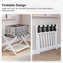 Load image into Gallery viewer, Elegantly Foldable Bamboo Luggage Rack with Upgraded 5 Nylon Straps, 1 Pc