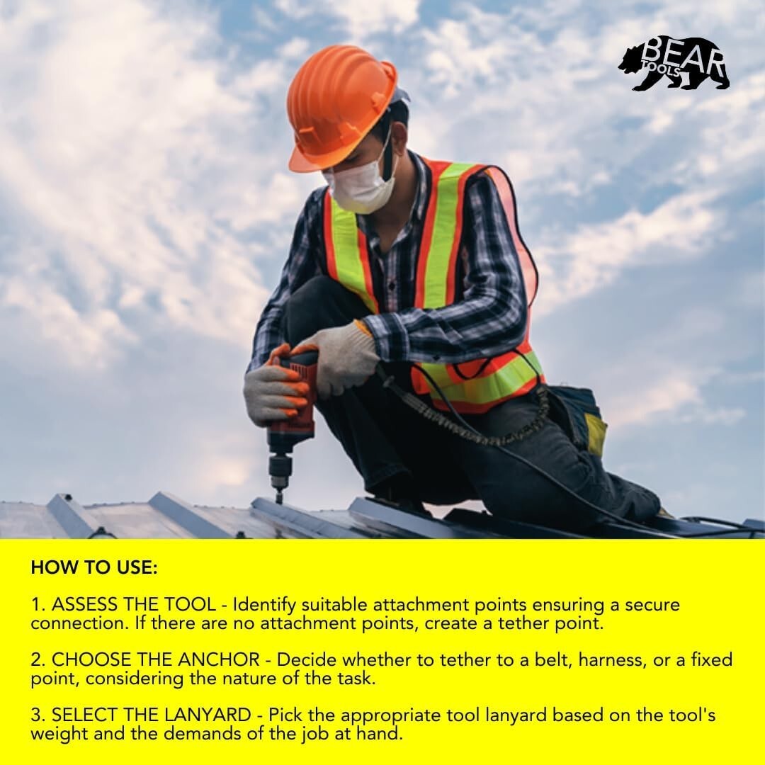 Durable Tool Safety Lanyard 50-Pack with Reflective Stitching & Carabiner