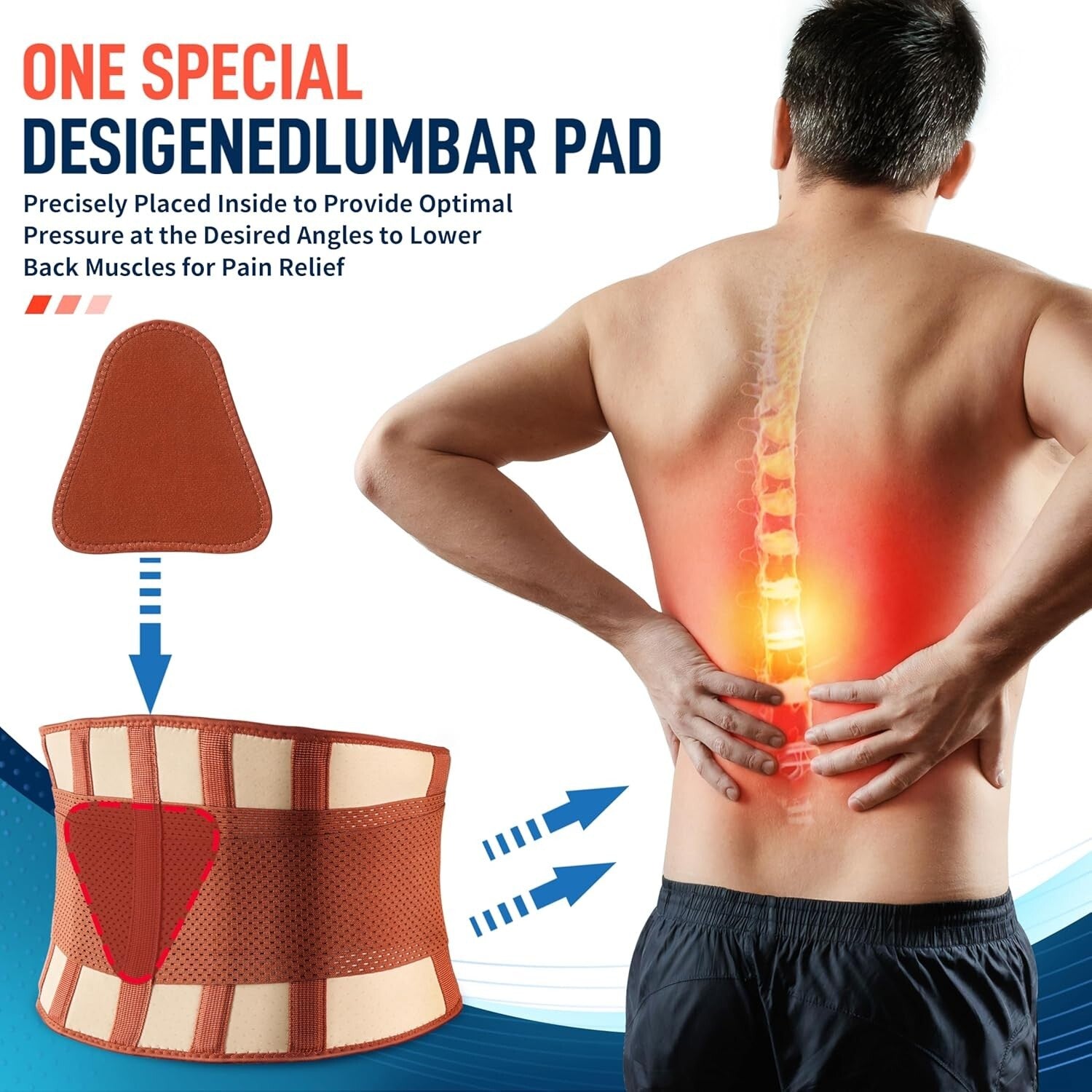 Adjustable Back Support Belt for Men and Women, L/XL, Effective Pain Relief