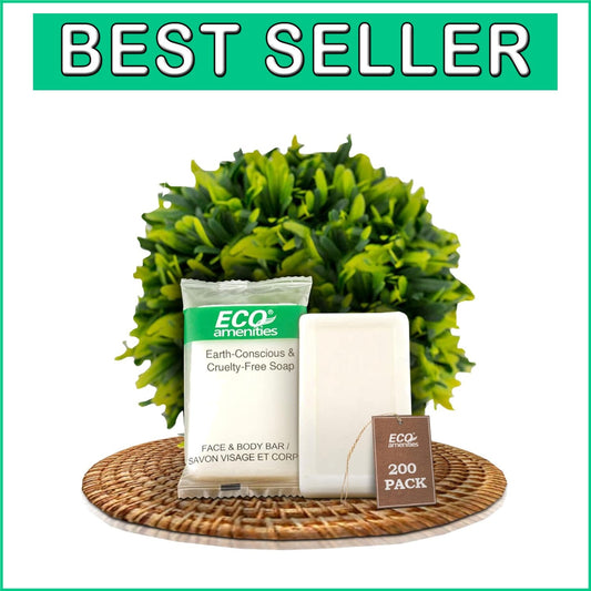 200 Pack Eco-Friendly Individually Wrapped Travel Soap Bars - Green Tea Scent