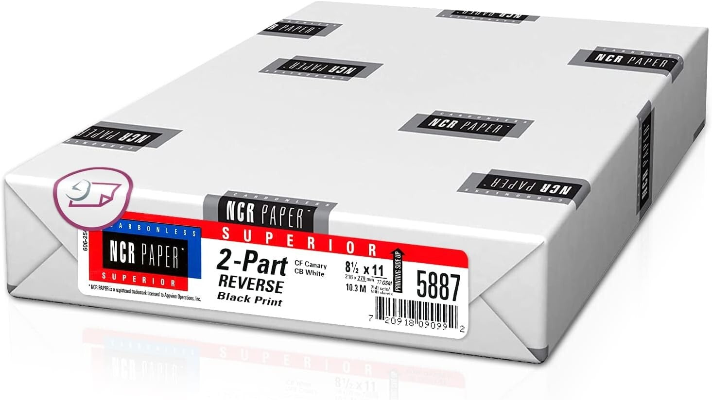 Matte Finish 2-Part Carbonless Paper Pack - 500 Sheets, 8.5x11