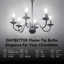 Load image into Gallery viewer, 24 Pack E12 LED Candelabra Light Bulbs - 5.5W Dimmable with Vintage Flame Tip