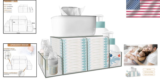 Premium Non-Toxic Acrylic Diaper Organizer for Safe and Stylish Nursery Spaces