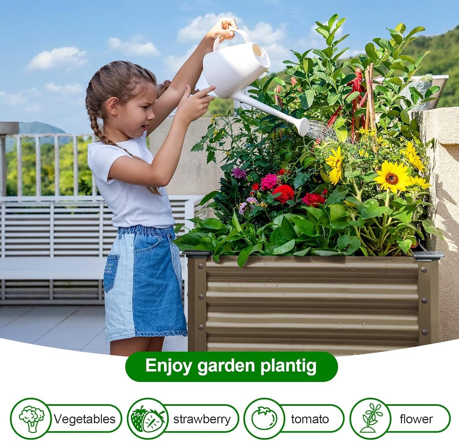 Spacious Galvanized Oval Garden Bed with Legs - Perfect for Vegetables & Flowers