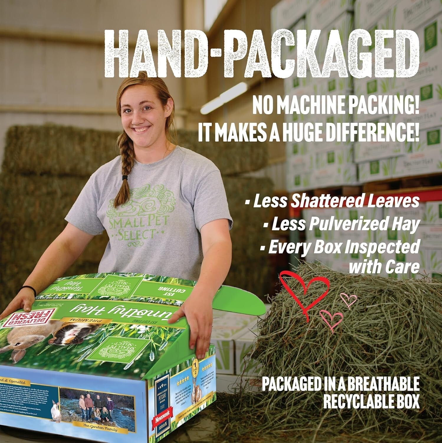 40 LB 1st Cut Timothy Hay Box - Ideal for Rabbits, Guinea Pigs and Small Animals