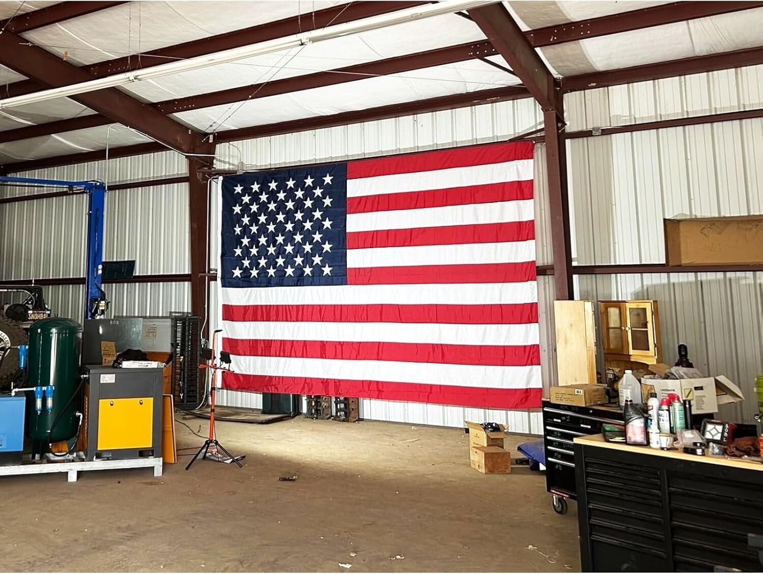 Durable 12x18 American Flag - Embroidered Stars, Perfect for Outdoor Display