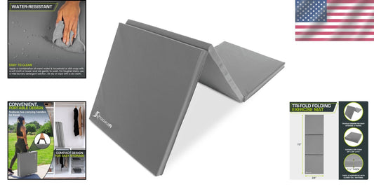 Thick 6x2 Grey Exercise Mat with Joint Protection - Ideal for All Fitness Levels