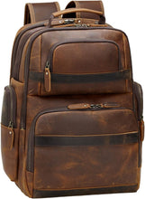 Load image into Gallery viewer, Vintage Leather 15.6" Laptop Backpack - Large Capacity Business Travel Bag