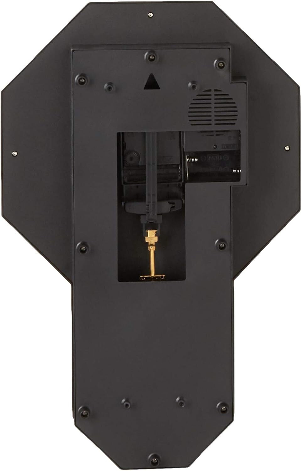 Stylish Walnut Pendulum Wall Clock with White Dial and Hourly Chime - 20.5"