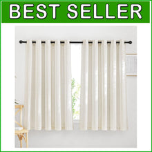 Load image into Gallery viewer, Elegant Linen Grommet Curtains 63" Long - 2 Panels for Light Filtering Privacy