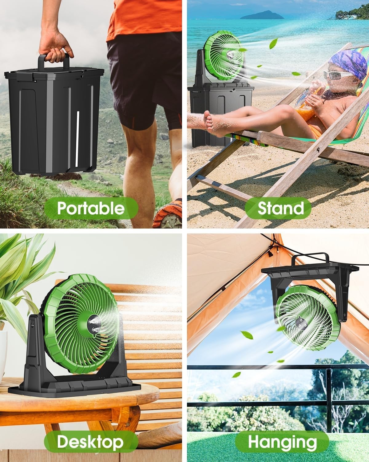 Compact 9L Mist Fan with 3 Wind Speeds - Ideal for Outdoor Leisure & Recreation