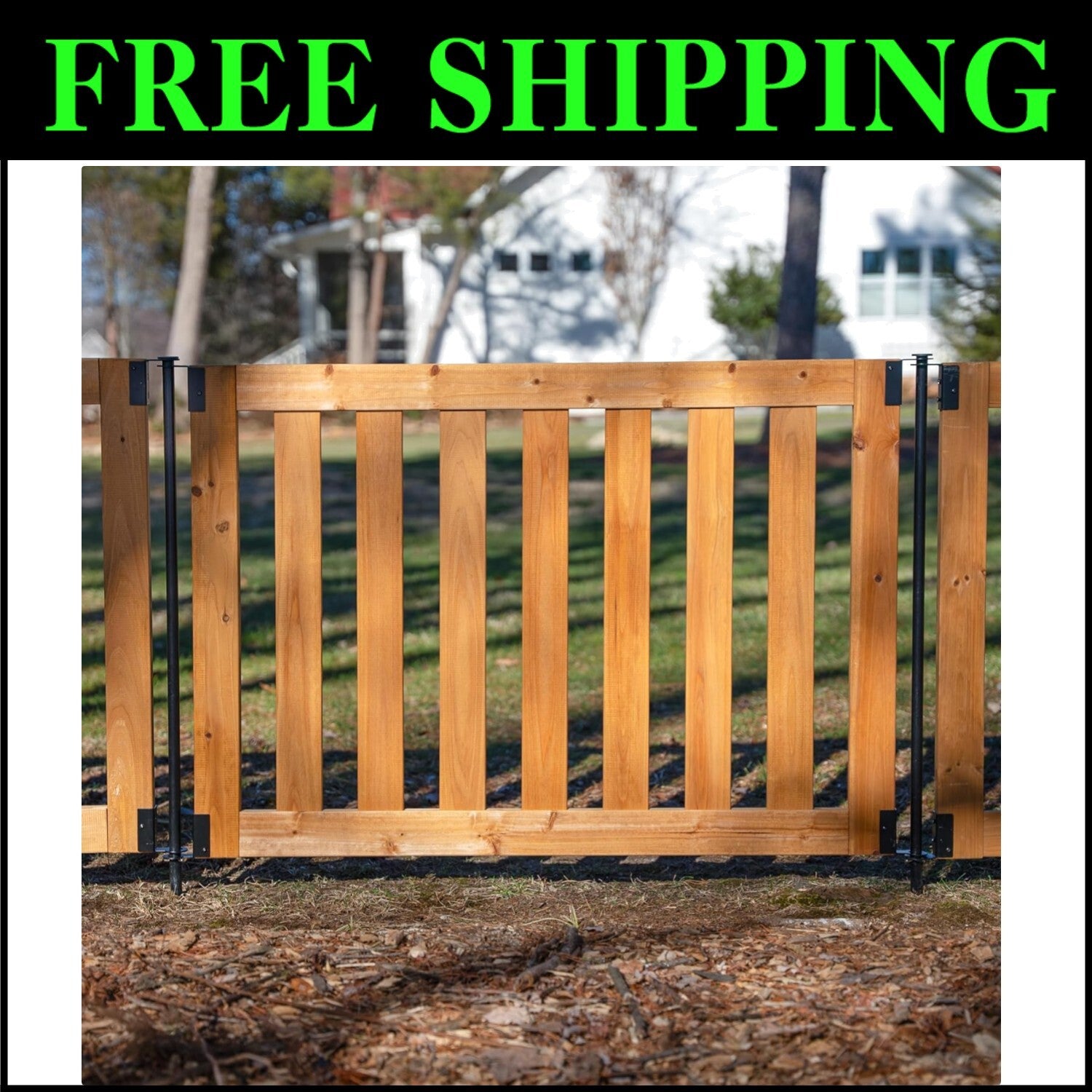 FSC Certified 32"H Wooden Fence Kit - Easily Assembled Garden & Dog Enclosure