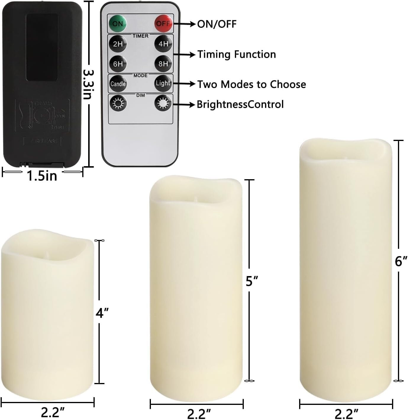 Elegant Outdoor Indoor Flameless LED Candles Set of 24 with Remote Control Timer