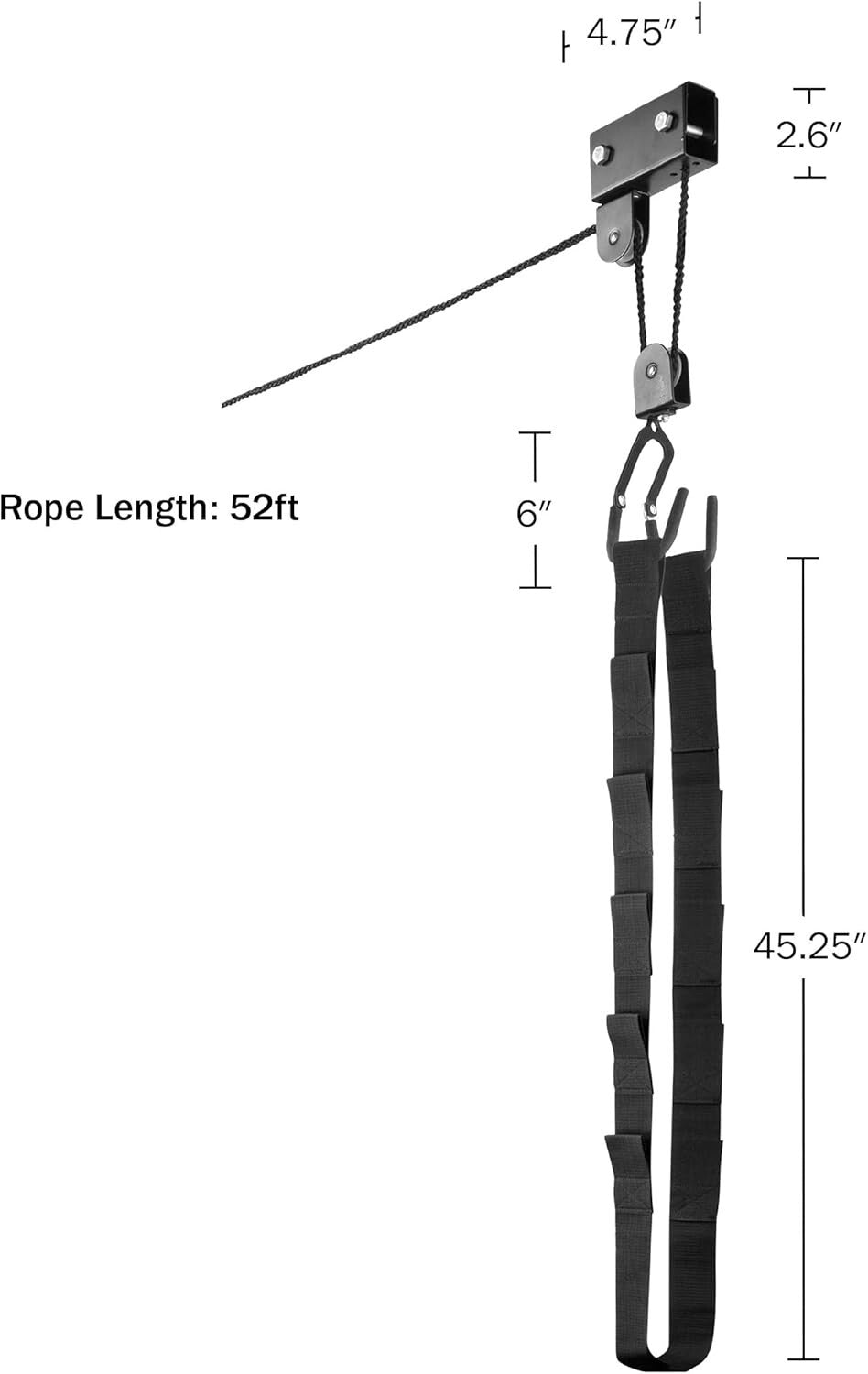 Premium Overhead Pulley System for Canoes and Bikes - 12-Foot Ceiling Ready