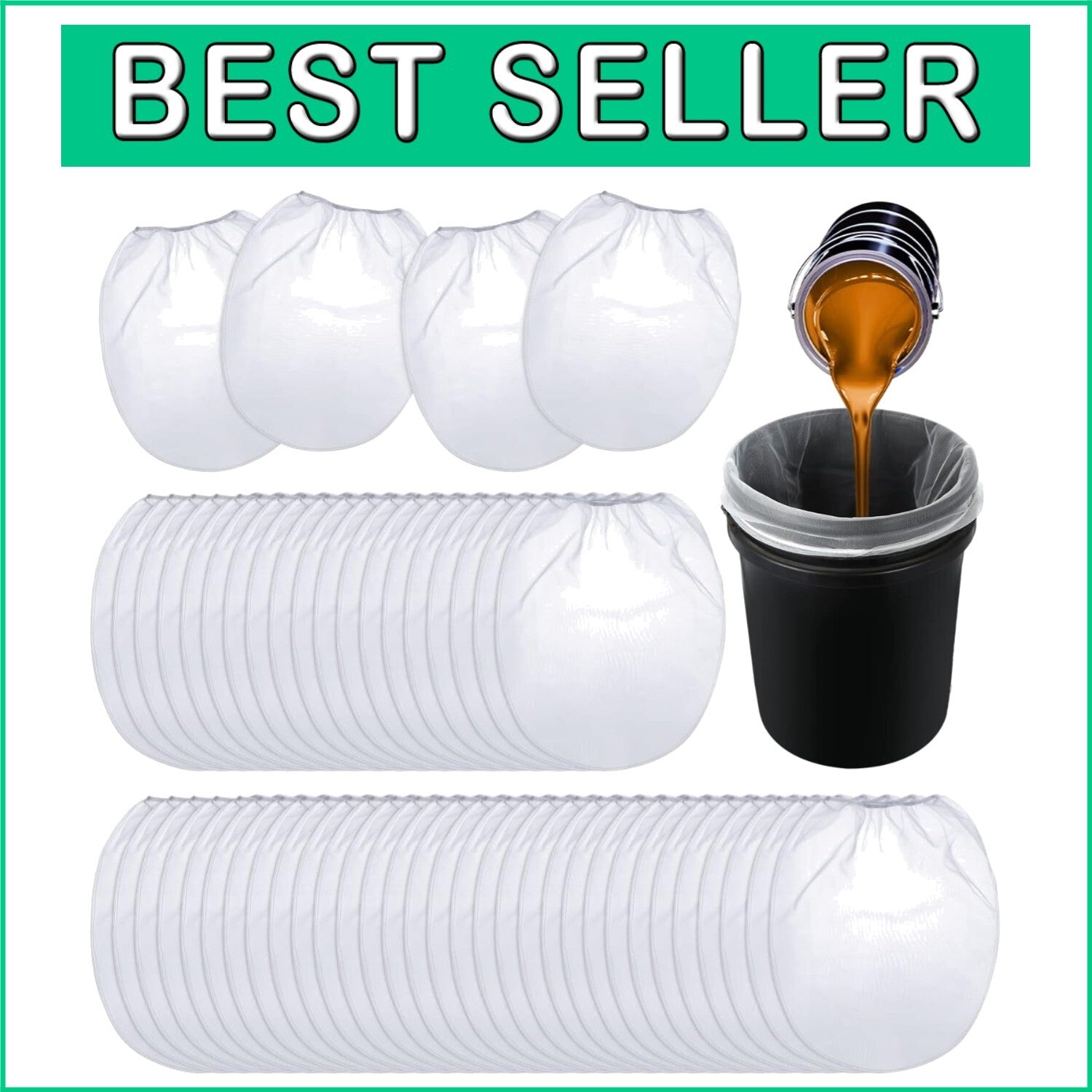 200 Fine Mesh Paint Strainer Bags with Elastic Tops - Smooth Painting Solution