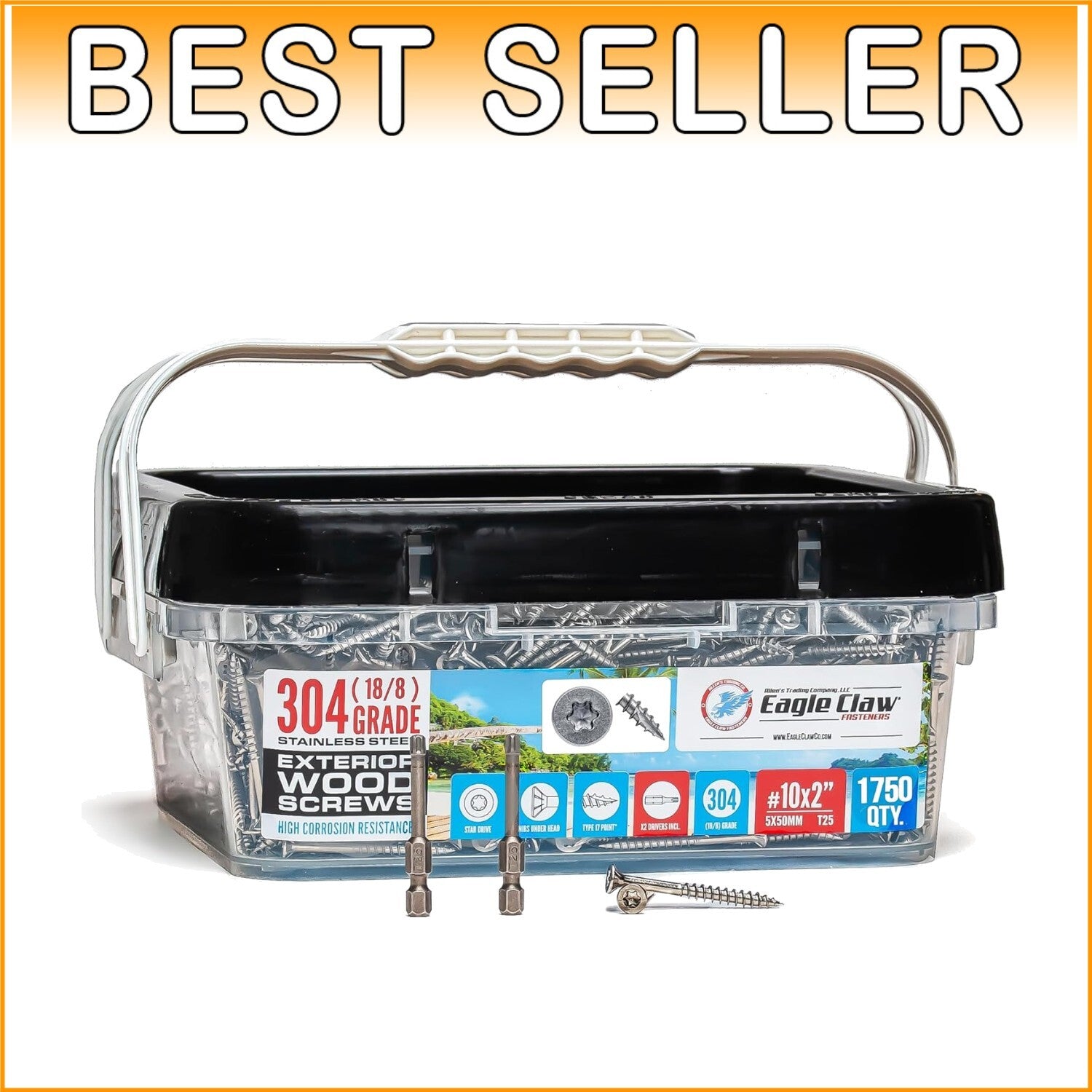 Flat Head 2 Inch Stainless Steel Screws - 1750 Pieces for Durable Woodwork