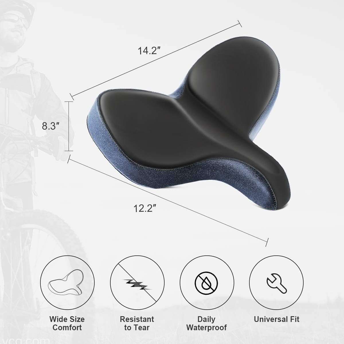 Ergonomic Waterproof Bike Seat with Dual Shock Absorbers - Fits All Bikes